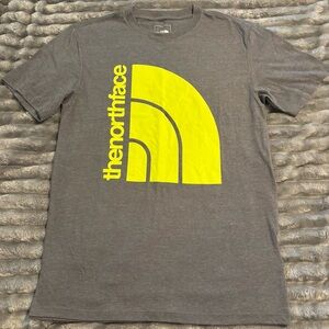 The North Face Men’s Gray T-Shirt with Yellow Logo